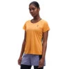 On Running On Performance-T Women Running Shirt - Mango & Black -On Running Store 202 1415935