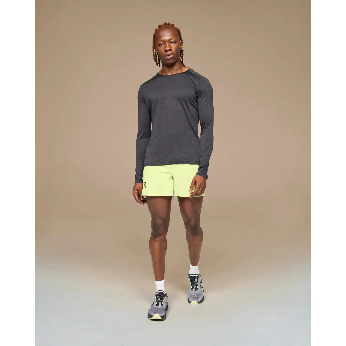 On Running On 5 Inch Lightweight Shorts Men - Hay & Black 4 On Running On 5 Inch Lightweight Shorts Men - Hay & Black - Image 2
