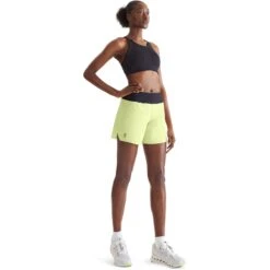 On Running On 5 Inch Running Shorts Women - Hay & Black -On Running Store on 5 inch running shorts women hay black 3 1531891