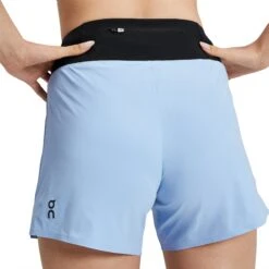 On Running On 5Inch Running Shorts Women - Stratosphere & Black -On Running Store on 5inch running shorts women stratosphere black 5 1443223