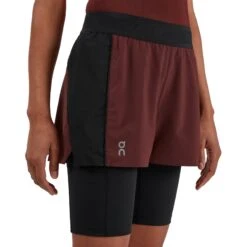 On Running On Active Shorts Women - Mulberry & Black -On Running Store on active shorts women mulberry black 4 1046322