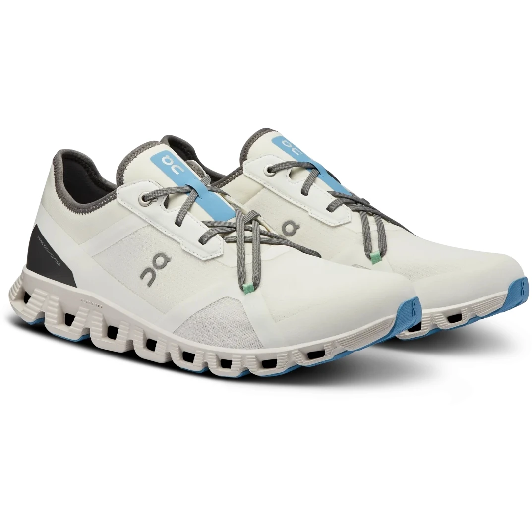 On Running On Cloud X 3 AD Men Shoe - Undyed-White & Niagara 3 On Running On Cloud X 3 AD Men Shoe - Undyed-White & Niagara