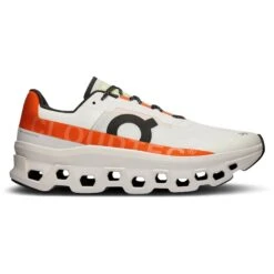 On Running On Cloudmonster Running Shoes - Undyed-White & Flame -On Running Store on cloudmonster men running shoe undyyed white flame 2 1531542