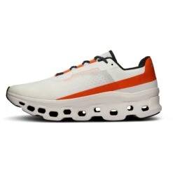 On Running On Cloudmonster Running Shoes - Undyed-White & Flame -On Running Store on cloudmonster men running shoe undyyed white flame 5 1531546