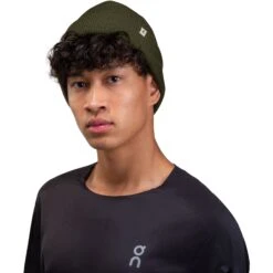 On Running On Merino Beanie - Olive -On Running Store on merino beanie olive 11 1555626