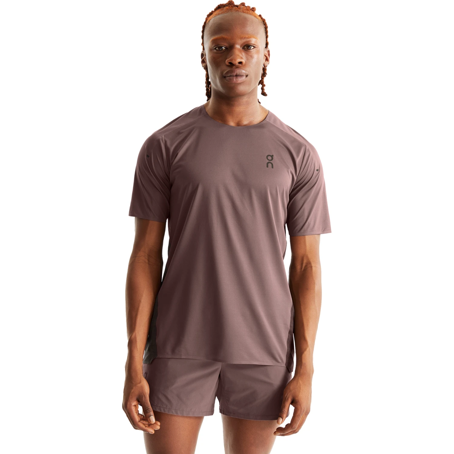 On Running On Performance-T Running Shirt - Grape & Black 3 On Running On Performance-T Running Shirt - Grape & Black