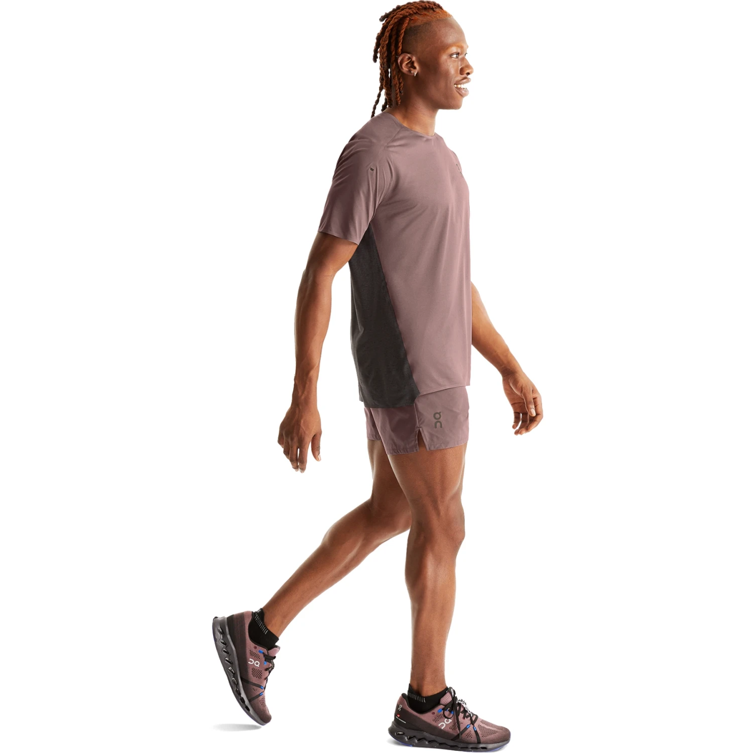 On Running On Performance-T Running Shirt - Grape & Black 4 On Running On Performance-T Running Shirt - Grape & Black - Image 2