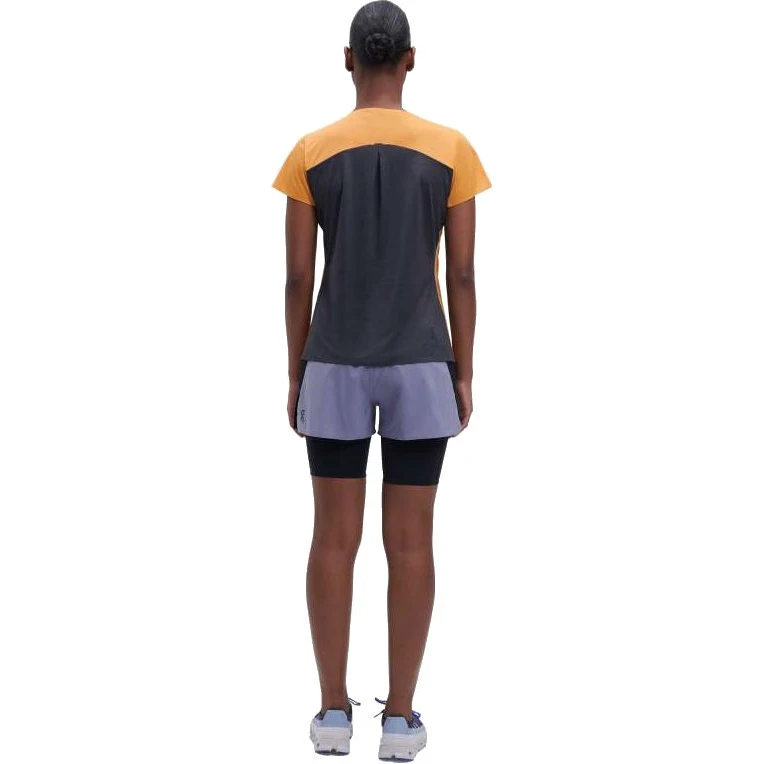 On Running On Performance-T Women Running Shirt - Mango & Black 5 On Running On Performance-T Women Running Shirt - Mango & Black - Image 3