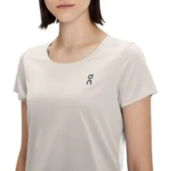 On Running On Performance-T Women Running Shirt - Pearl & Undyed-White -On Running Store on performance t women running shirt pearl undyed white 4 1427176