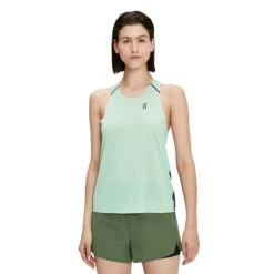 On Running On Tank-T Women Running Shirt - Creek & Black