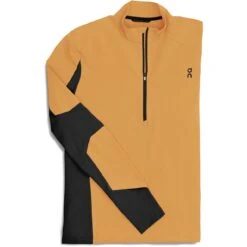On Running On Trail Breaker Long Sleeve Running Shirt - Mango & Black -On Running Store on trail breaker long sleeve running shirt mango black 1 1278757