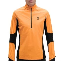 On Running On Trail Breaker Long Sleeve Running Shirt - Mango & Black -On Running Store on trail breaker long sleeve running shirt mango black 9 1278765