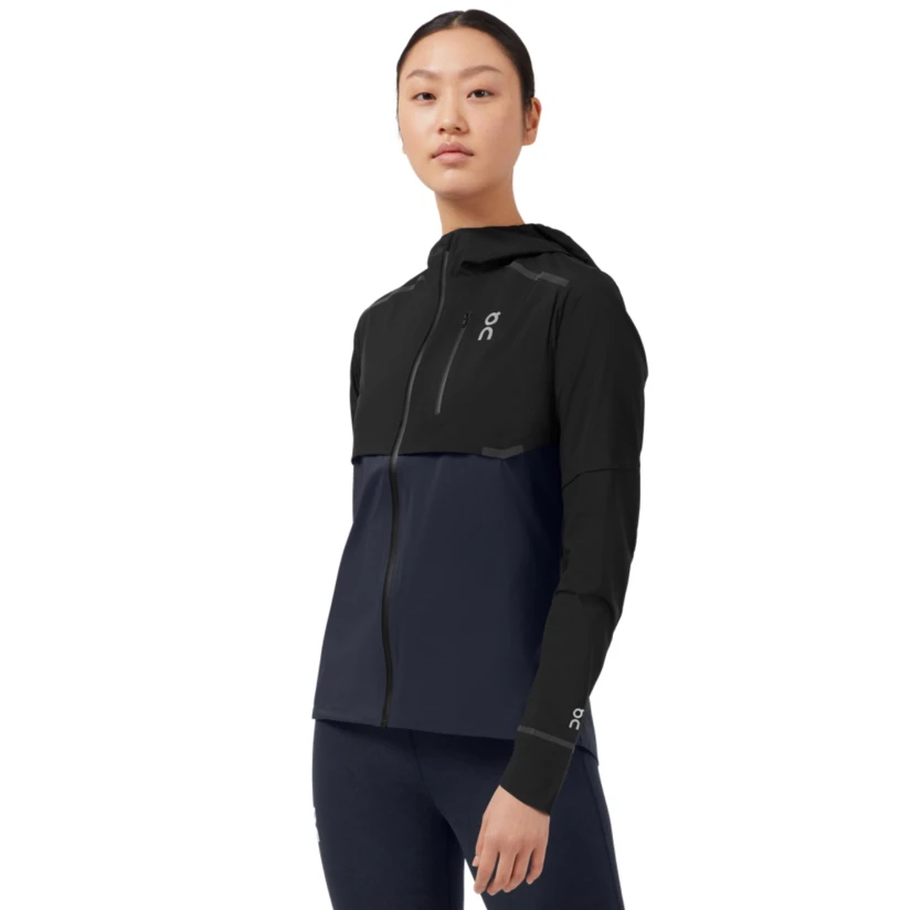On Running On Weather Jacket Women - Black & Navy 3 On Running On Weather Jacket Women - Black & Navy
